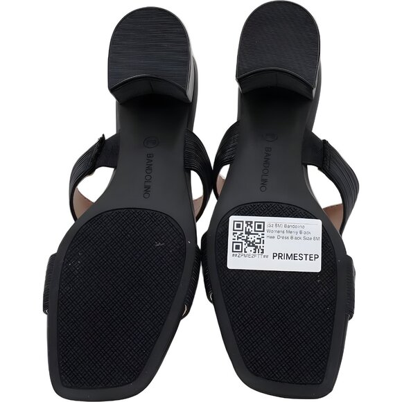 Bandolino Merily Block Heel Dress Slide Sandals Black Open Toe Women's US 8M - Picture 6 of 6